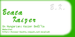 beata kaizer business card